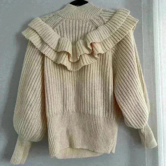 H&M Flounced Rib-Knit Ruffle Sweater - Picture 7 of 11